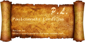Paulcsenetz Loréna névjegykártya